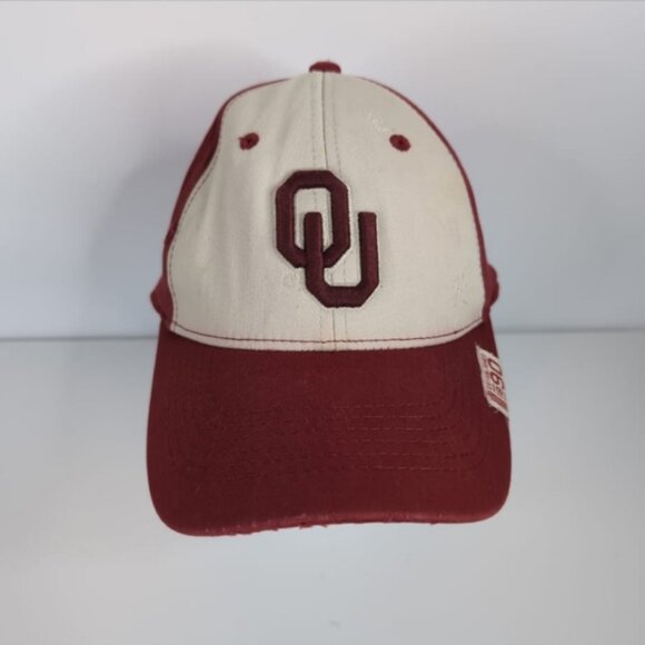 Oklahoma Sooners Football Retro Collegiate Vintage Style Distressed Hat Cap - Picture 2 of 7